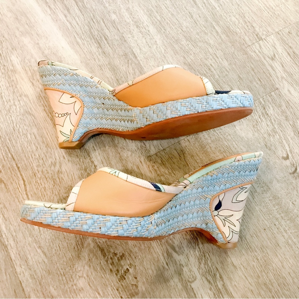 NEW Emilio Pucci Wedges Multicolor Size 8.5